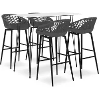 Syfax Ensemble de bar 5 pcs Blanc et gris