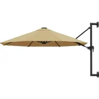 Prolenta Maison Exclusive - Parasol à fixation murale avec mât métallique 300 cm Taupe
