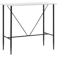 Syfax Table de bar Blanc 120x60x110 cm MDF