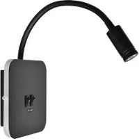 Eko-Light Applique murale LED BASE noire 8 W, blanc neutre, 630 lm, métal, dim. : 14 x 14 x 4 cm, IP20, Milagro