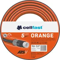 Cellfast Tuyau d'arrosage 5 couches 3/4" 15m ORANGE ATSV Tuyau d'eau Tricot résistant aux UV 24 bar pression d'éclatement