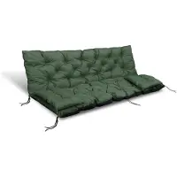 AIO Factory Coussin de jardin 180 x 60 x 50 cm + 2 coussins pour balancelle, imperméables, verts