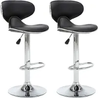 Syfax Tabourets de bar 2 pcs noir similicuir