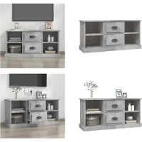 vidaXL Armoire TV gris béton 99,5x35,5x48 cm Bois composite - Armoire TV - Meubles TV - Meubles TV