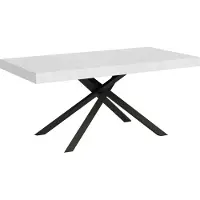 Ityhome - Table extensible 160/244x80 cm Karida frêne blanc pieds anthracite