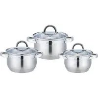 Cheffinger set de 6 casseroles en acier inoxydable pour la cuisine à induction Casseroles Couvercle Gastronomie