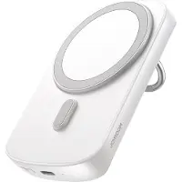 JOYROOM banque de puissance inductive 6000mAh avec support anneau jusqu'à 20W aimants intégrés super puissants blanc (JR-W030)