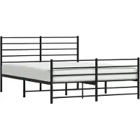 Syfax Cadre de lit métal sans matelas avec pied de lit noir 150x200cm