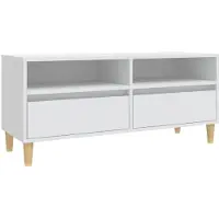 Syfax Meuble TV blanc 100x34,5x44,5 cm bois d'ingénierie