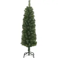Prolenta Maison Exclusive - Sapin de Noël artificiel élancé avec support, vert, 120 cm, PVC