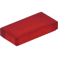 LEGO 50 carreaux 1x2, rouge transparent