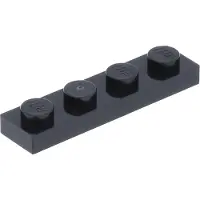 LEGO : 50 pièces Platte 1x4 en noir