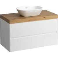 Laufen LANI Plan de toilette chêne sauvage incl. meuble sous-lavabo, 1 découpe au centre, 985x495x580mm, H4065611122611
