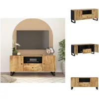 vidaXL Meuble TV 105x33,5x46 cm Mango massif & bois composite - Meubles TV