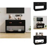 vidaXL Meuble TV Noir 90x40x60 cm Pin massif - Meubles TV