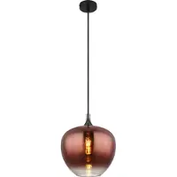 Globo Lighting Suspension noire Maxy avec verre rouge Ø 29cm
