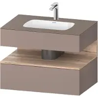 Duravit Collection One lavabo à encastrer avec meuble sous-vasque en console, 800x550x600mm, niche en chêne mamelonné, QA4785055430000
