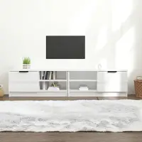 Prolenta Maison Exclusive - Meubles TV 2 pièces blanc brillant 80x35x36,5 cm Matériau dérivé du bois
