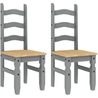 vidaXL Chaises de salle à manger 2 pcs. Corona Gris 42x47x107 cm Pin massif