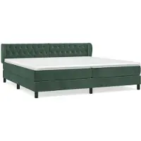 vidaXL Lit boxspring avec matelas vert foncé 200x200 cm velours