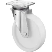 BS Rollen BS Roulettes Roulette pivotante pour charges lourdes B10 diamètre 200mm capacité de charge 600kg roue en plastique couleur naturelle plaque 138x110mm - N100.B10.201