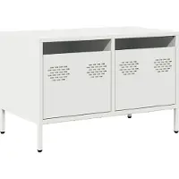 Syfax Meuble TV blanc 68x39x43,5 cm acier laminé à froid