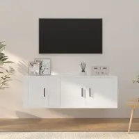 Prolenta Maison Exclusive - Ensemble de meubles TV 2 pcs Blanc Bois d'ingénierie