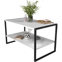 VCM Table d'appoint en bois | Table basse dans un style industriel simple | Dimensions env. H. 50 x W. 90 x D. 50 cm | Table salon | Table basse - Insasi L
