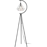 Lux.pro Lampadaire 'Austell' 1 x E27 métal 171 cm noir / blanc