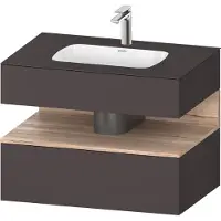 Duravit Collection One lavabo à encastrer avec meuble sous-vasque en console, 800x550x600mm, niche en chêne mamelonné, QA4785055800010