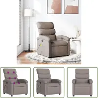 The Living Store Fauteuil de massage Taupe Tissu