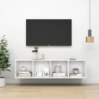Prolenta Maison Exclusive - Meuble TV blanc 37x37x142,5 cm Matériau dérivé du bois