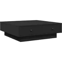 Syfax Table basse Noir 90x90x28 cm Aggloméré