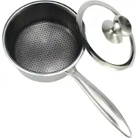 Cheffinger Sauteuse avec couvercle en acier inoxydable 18/10 de haute qualité ?24 cm en argent nid d'abeille