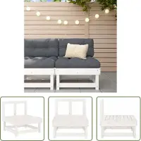 The Living Store Canapé central de jardin blanc pin massif