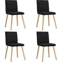 Syfax Chaises à manger lot de 4 noir tissu