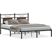 Syfax Cadre de lit sans matelas chêne marron 150x200 cm