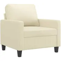 vidaXL Fauteuil Crème 60 cm similicuir