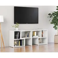Prolenta Maison Exclusive - Meuble TV blanc brillant 104x30x52cm Matériau dérivé du bois