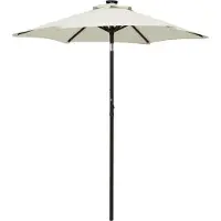 The Living Store Parasol avec éclairage LED couleur sable 200 x 211 cm aluminium