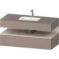 Duravit Collection One lavabo à encastrer avec meuble sous-vasque en console, 1200x550x600mm, niche Taupe Supermatt, QA4787083430010
