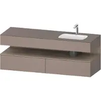 Duravit Collection One lavabo à encastrer avec meuble sous-vasque en console, 1600x550x600mm, niche en chêne terra, vasque à droite, QA4796035430000