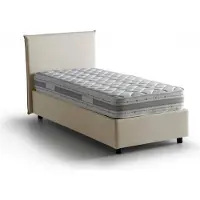 Talamo Italia Arminius - Lit Simple, Beige, Matelas Inclus Fabriqué en Italie