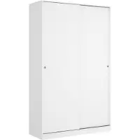Dmora Alyson - Armoire 2 Portes, 120x204h cm Blanc Brillant, Porte-manteau