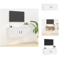vidaXL Armoire TV murale blanc 100x34,5x40 cm - Meuble TV