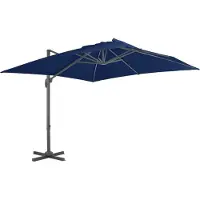 Syfax Parasol de jardin en porte-à-faux et mât en aluminium bleu azur