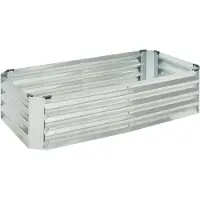 En.casa Lit de plantation 'Celano' Lit surélevé 120 x 60 x 30 cm Acier argenté