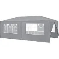 Casa.pro [] Pavillon 600x300x255cm Tente de jardin Tente de fête Tente de jardin Tente à bière Tente de fête Gris foncé