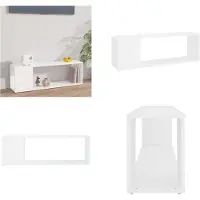 vidaXL Armoire TV Blanc 100x24x32 cm Bois composite - Armoire TV - Meubles TV - Meubles TV