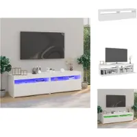 vidaXL Armoires TV 2 pièces avec lampes LED Blanc 75x35x40 cm - Meubles TV